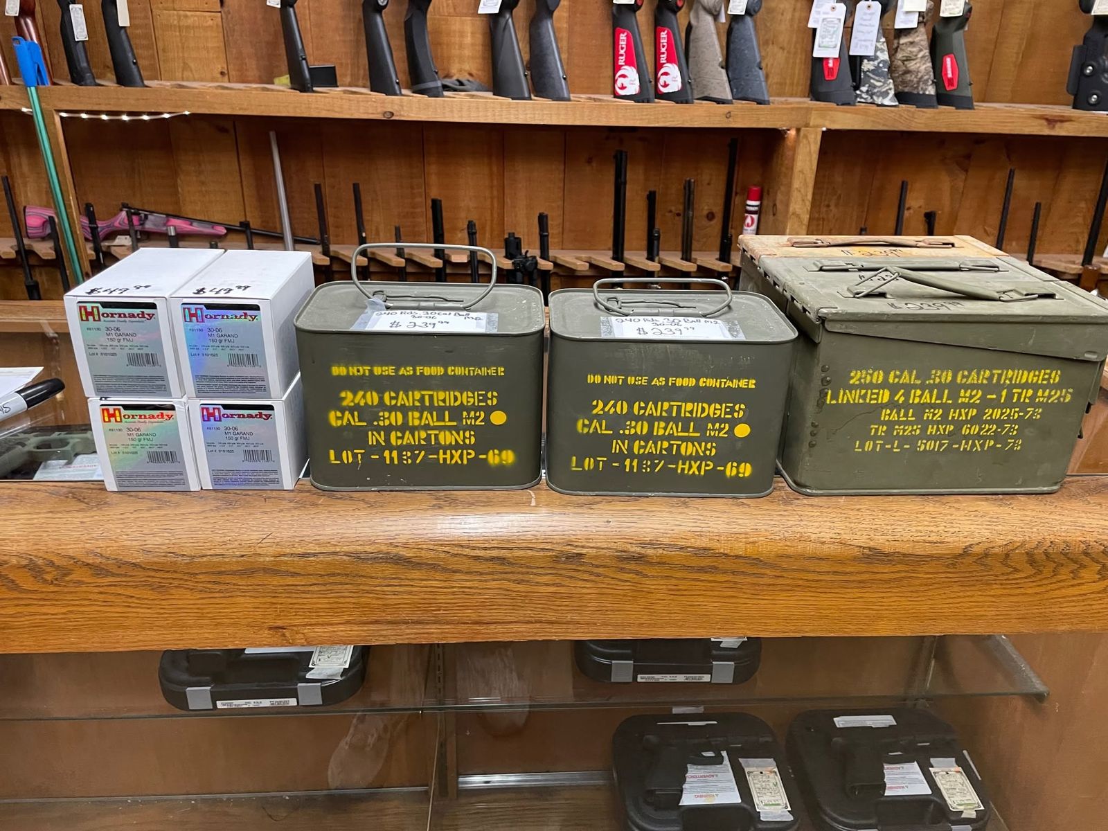 Ammo cans on the shelf