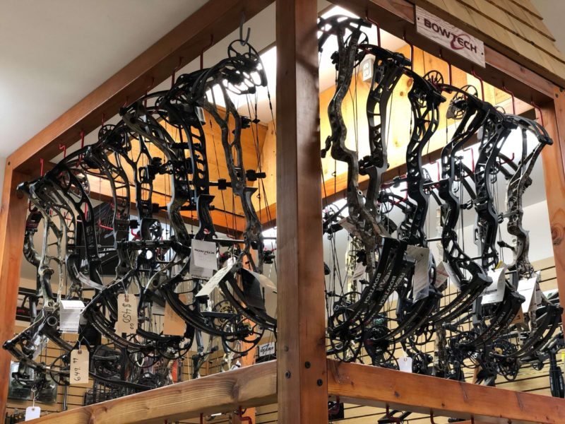 Bow racks in the pro shop